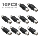 10x RCA Female To Female Coupler Adapter Audio Video Stereo Connector Joiner