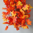 1.7M LED Lighted Fall Autumn Pumpkin Maple Leaves Garland Thanksgiving Decor AU