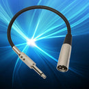 3-Pin XLR Male to 1/4" 6.35mm Mono Male Plug Audio Cable Microphone Mic Adapter