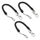 Carabiner key chainring, black 3 coil spring elastic strap