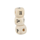 200PC Natural Mixed A-Z Alphabet/ Letter Square Wood Beads 10x10mm(3/8"x3/8 O5Z9