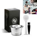 Refillable Coffee Capsule Cup For TCHIBO Cafissimo Reusable Filter Pod +brush