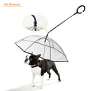 Outdoor Dog Raincoat for Raining Walking Leash Transparent Pet Umbrella Handle