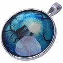 Halloween Jewelry Noctilucent Cat Time Gem Pendant Necklace X9G3
