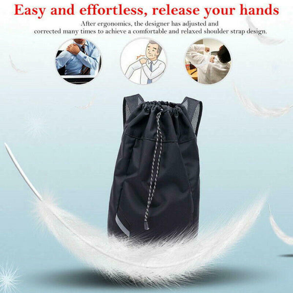 String Drawstring Backpack Cinch Sack Gym Tote Bag School Sport Daily Gy VJO