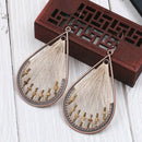 Bohemian Retro Water Drip String Dangle Hanging Drop Earrings With Beads Fo