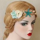 Women Headband Hair Jewelry Handmade Artificial Flowers Starfish Nature Shell I4