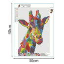 Cross Stitch Kit Diy Diamond Embroidery Color Giraffe Full Round Diamond Pa