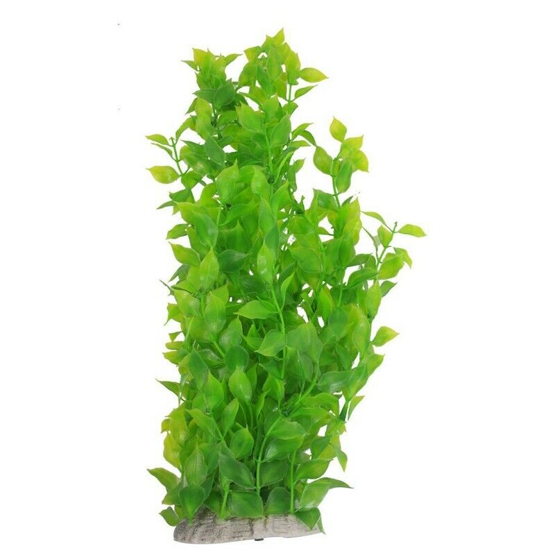 40cm Plastic Green Leaves Water Plants Decoration for Fish Tank Aquarium Z9B7