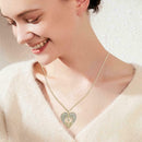 Elegant Heart Shaped Cross Necklace Women Fashion Angel Wings Pendant Jewel J9B8