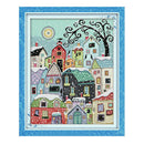 Snow Street Scenery Stamped Cross Stitch Kit DIY Needlework for Beginners