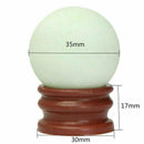 Luminous Quartz Glow In The Dark Stone Sphere Ball Stand Crystal Green 35mm T3J9