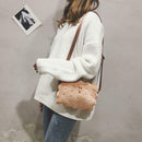 Fashion Teenage Girls Shoulder Bags Plush Biscuit Pattern Crossbody Bag K1B