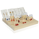 Solid Wood Earrings Jam Paper Jewelry Display Props Card 5 Slot Plate Jewel