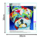 5D DIY Diamond Painting Lovely Colorful Dog Cross Stitch Embroidery Mosaic