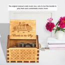 Retro Wooden Hand Cranked Music Box Kids Child Birthday Gift Home Ornaments