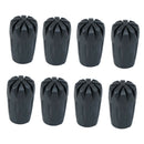 Set Of 8 Hiking Stick Tips Anti-slip Walking Pole Cap End Protector Black
