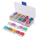 100pcs Mini Car Fuses 3A 5A 7.5A 10A 15A 20A 25A 30A 35A 40A with Box+Clip