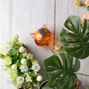 Glass Plant Flower Water Feeder Clear Cat Shaped Glass Plant Flower Holiday V1D3