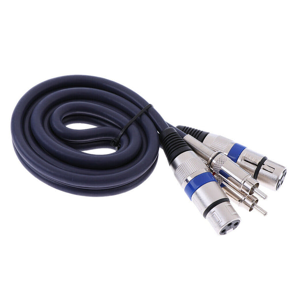 Dual Female XLR to Male RCA Cable 2 XLR to 2 RCA Plug Audio Cord 1M