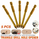 5Pcs/Set 6mm Glass Marble Porcelain Spear Head Ceramic Tile Drill Bit Hex Shank