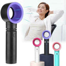 USB Mini Handheld Bladeless Fan No Leaf Handy Fan Small Cooling Fan (Black) A