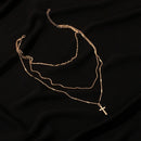 Bohemian Multi-layer Cross Pendant Chain Necklace Choker Statement JewelryGiftOZ