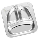 Stainless Steel Lunch Container Serving Dish Tray Snack Plate Kids 3 Cell
