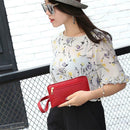 4pcs/set Litchi Leather Tassel Women Tote Shoulder Handbags Card Bags (Red)