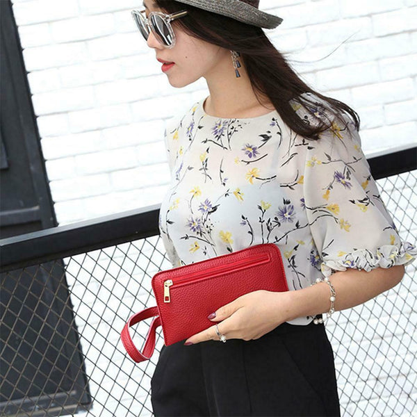 4pcs/set Litchi Leather Tassel Women Tote Shoulder Handbags Card Bags (Red)