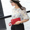 4pcs/set Litchi Leather Tassel Women Tote Shoulder Handbags Card Bags (Red)