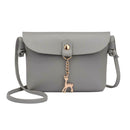 Simple PU Women Casual Shoulder Bags Pure Messenger Phone Handbag/Grey