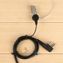 2 Pin PTT MIC Covert Acoustic In-ear Earpiece Headset for Radio Kenwood Baofeng#