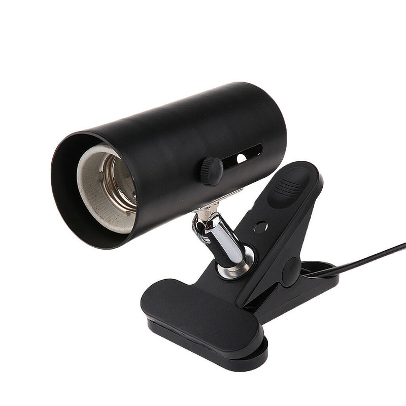 Reptile Amphibians Terrarium Ceramic UVB Bulb Lamp Holder E27 UK Plug Black