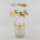 Auto Rotating Spining Tea Light Votive Candle Holder Home Decor -Snowflake