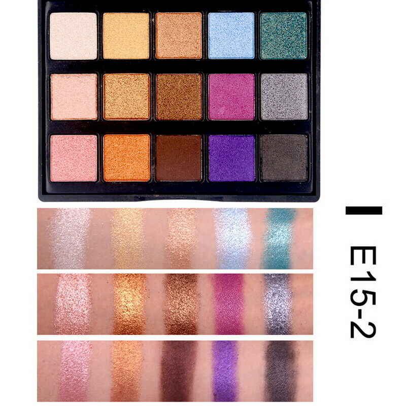 Popfeel 15-Color Matte Shimmer Glitter Eyeshadow Palette Makeup Waterproof  Q6C1