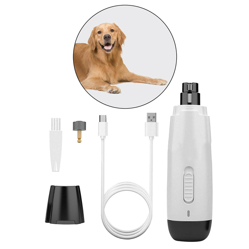Dog Nail Grinder, Electric Dog Nail Trimmer, USB Rechargeable 2-Speed Pet Nail