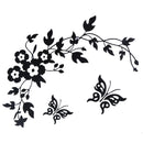 Black Butterfly Flower Bathroom Toilet Seat Wall Stickers Home Decor A