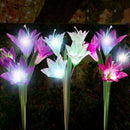 Outdoor Solar Garden Stake Lights 3 Pack With 12 Lily Flowers,Solar Flower