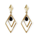Fashion Geometric Dangle Ear Stud Women Hollowed Rhombus Earrings Jewelry