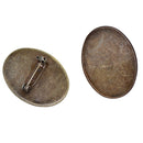 20x mixed color Brooch Blank Lapel Pin Badge Base Pin-Back Bezel Base 4x3cm