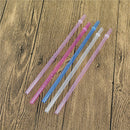 25Pcs Reusable Colorful Hard Plastic Stripe Drinking Straw Clean Wedding Part TE
