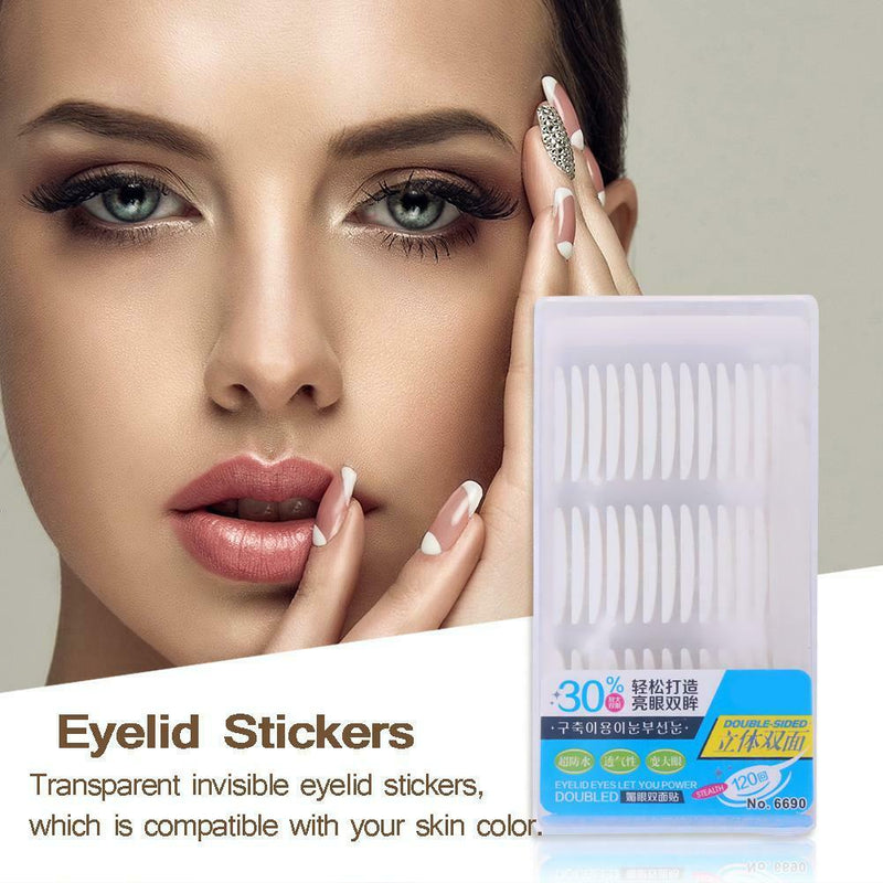 120 Pairs Eyelid Stickers Double Tapes Thin Invisible Big Eyes Tool (Wide) A
