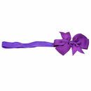 1 Piece Baby Girls Hair Bow Tie Ribbon Decor Hairband Headband (Purple)