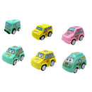 6pcs/Set Kids Mini Cartoon Cars Models Pull Back City Service Vehicle Toys