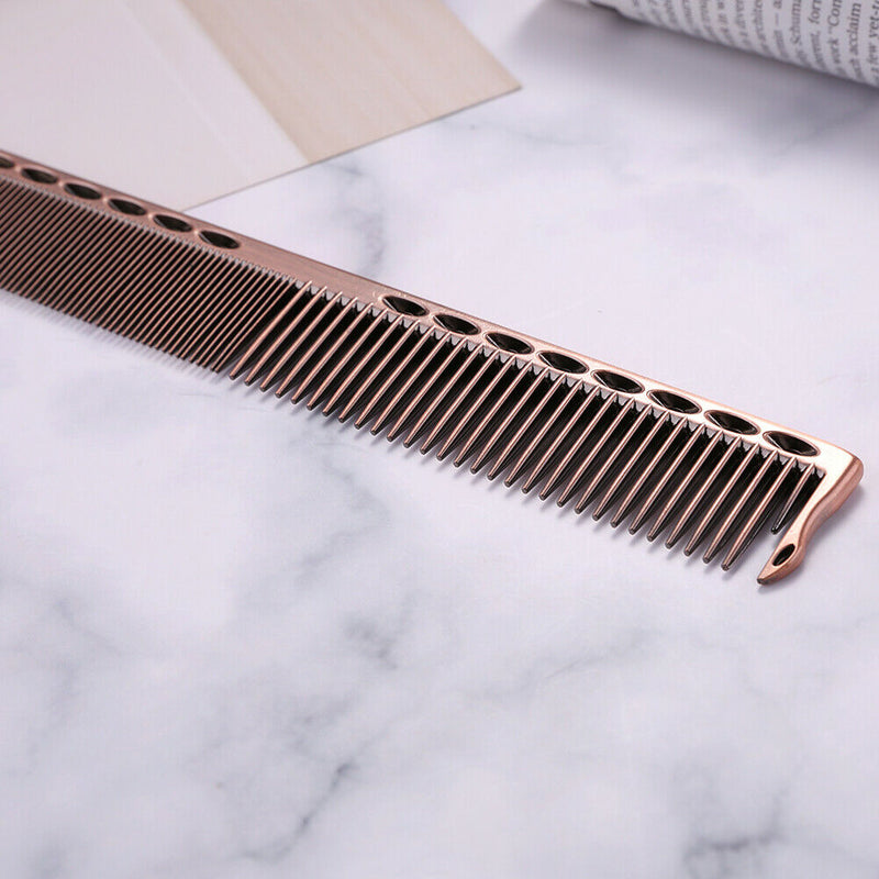 Aluminum Anti-static Hairdressing Combs Hair Cutting Hair Brush (Bronze) A