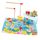 Wooden Magnetic Fishing Pole Game for Toddler Boys Girls Age 2+