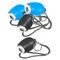 4x Portable Mini Digital Projection Clock Red Light Keychain Blue & Gray