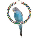 Pet Stand Training Birds Swing Toys Cage Hanging Braided Chew Rope (S) A