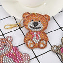 4pcs DIY Full Drill Special Shaped Diamond Painting Xmas Bear Cute Keyring